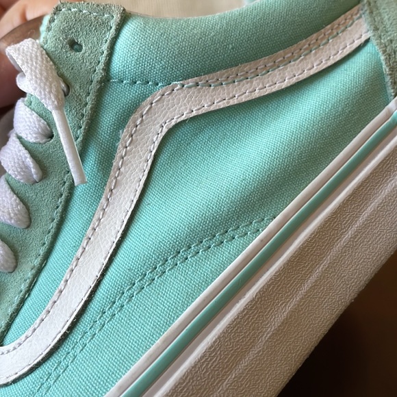 Vans Old Skool Aruba blue tiff white sneakers shoes women’s sz 8 men’s sz 6.5 - Picture 9 of 12